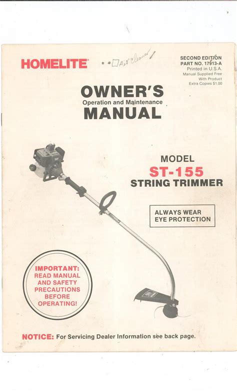 homelite grass trimmer manual